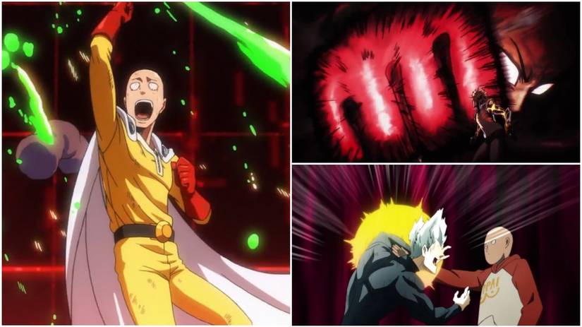 A Split Image Of Saitama VS Anyone