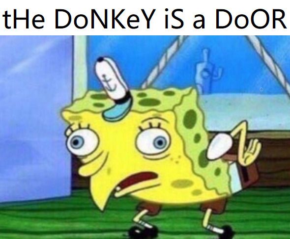 Spongebob Squarepants and the donkey door in Doom Patrol