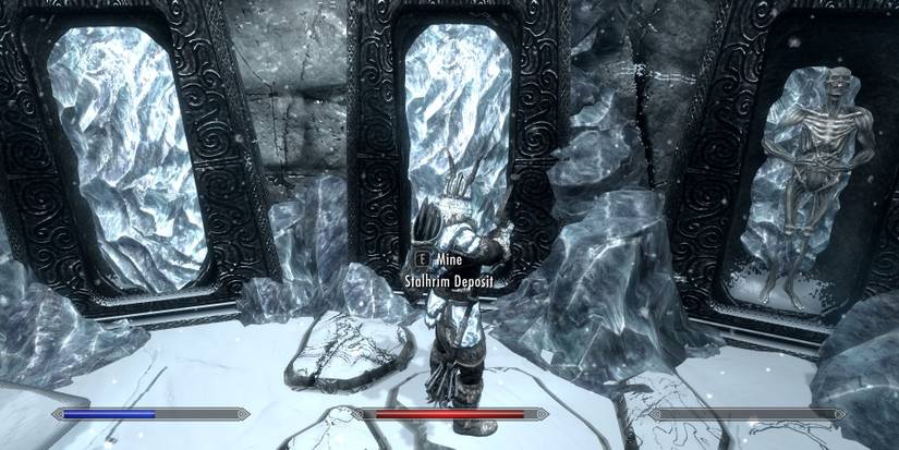 Mining A Stalhrim Deposit From Skyrim
