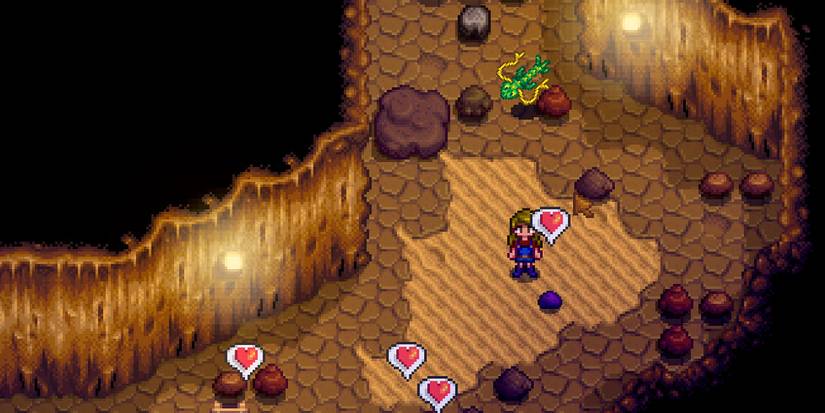 Stardew-Valley-Character-in-mines-near-enemies