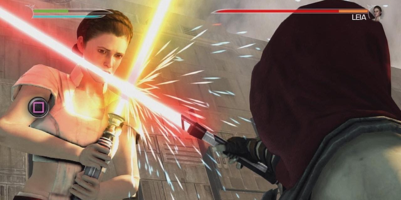 Starkiller and Leia in Star Wars: The Force Unleashed II