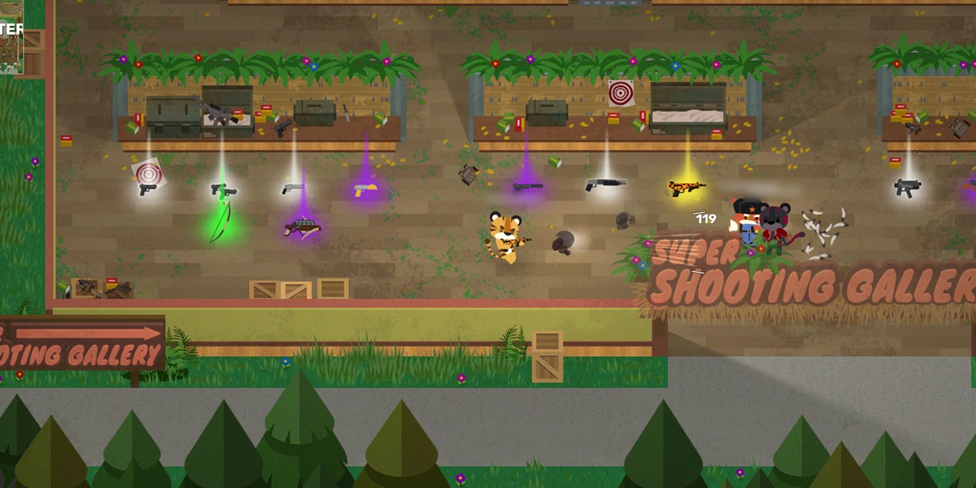 Super Animal Royale - Testing Guns In The Pre-Match Lobby At The Shooting Range