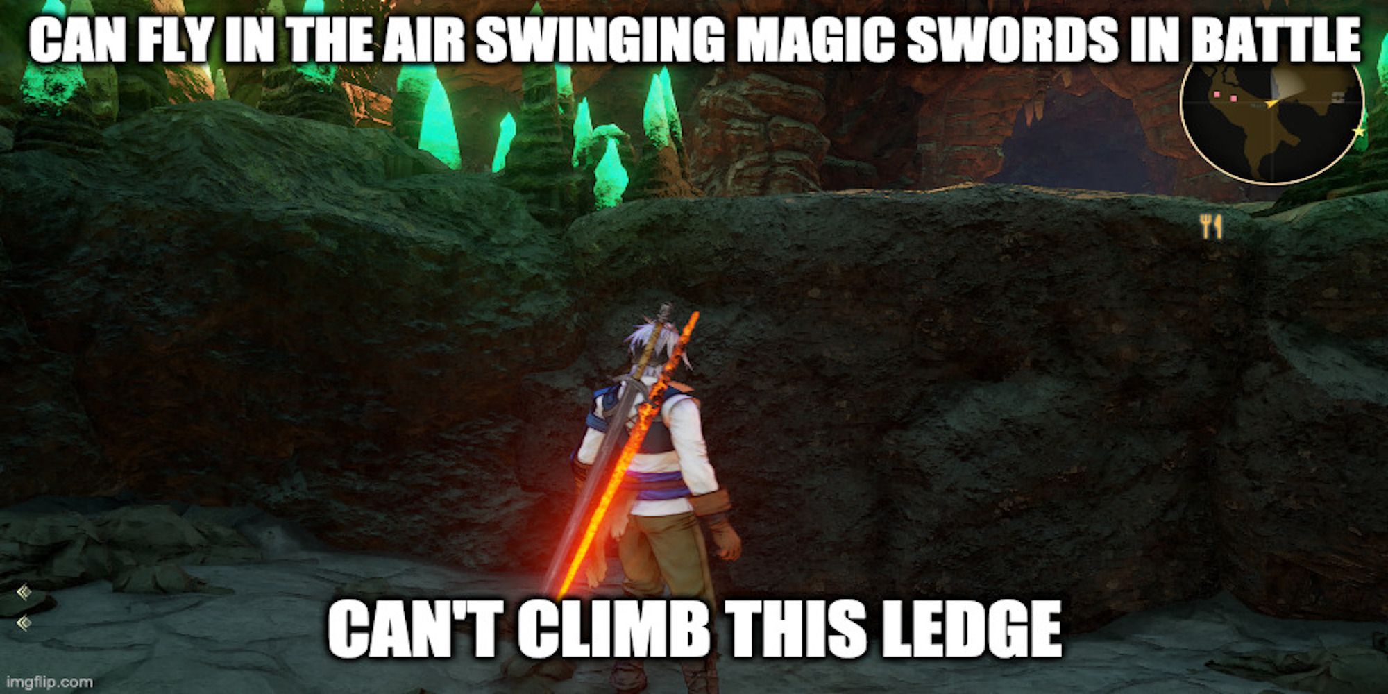 A meme about climbing from Tales of Arise