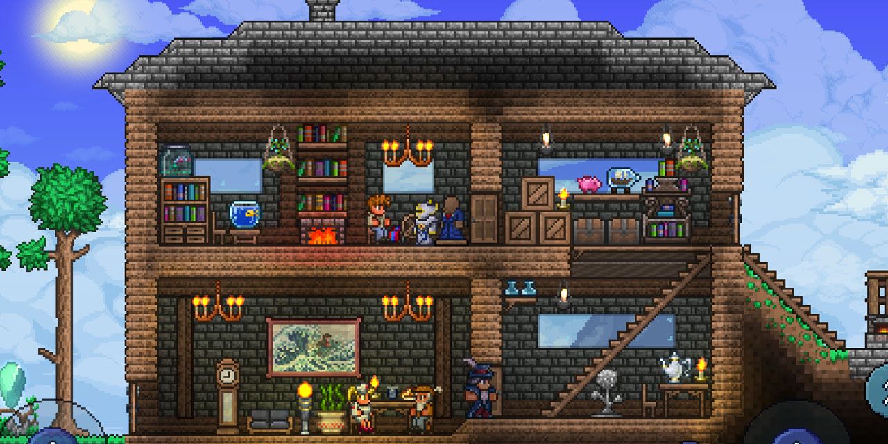Terraria-video-game-multiple-characters-inside-a-house