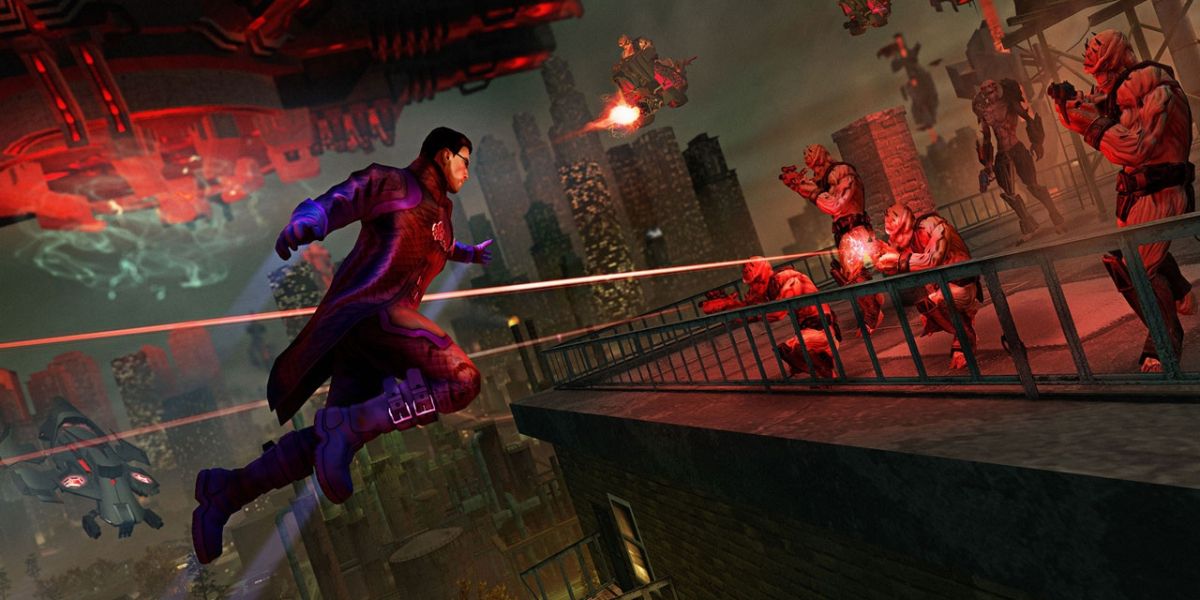 The Playa fighting Zin soldiers in Saints Row 4