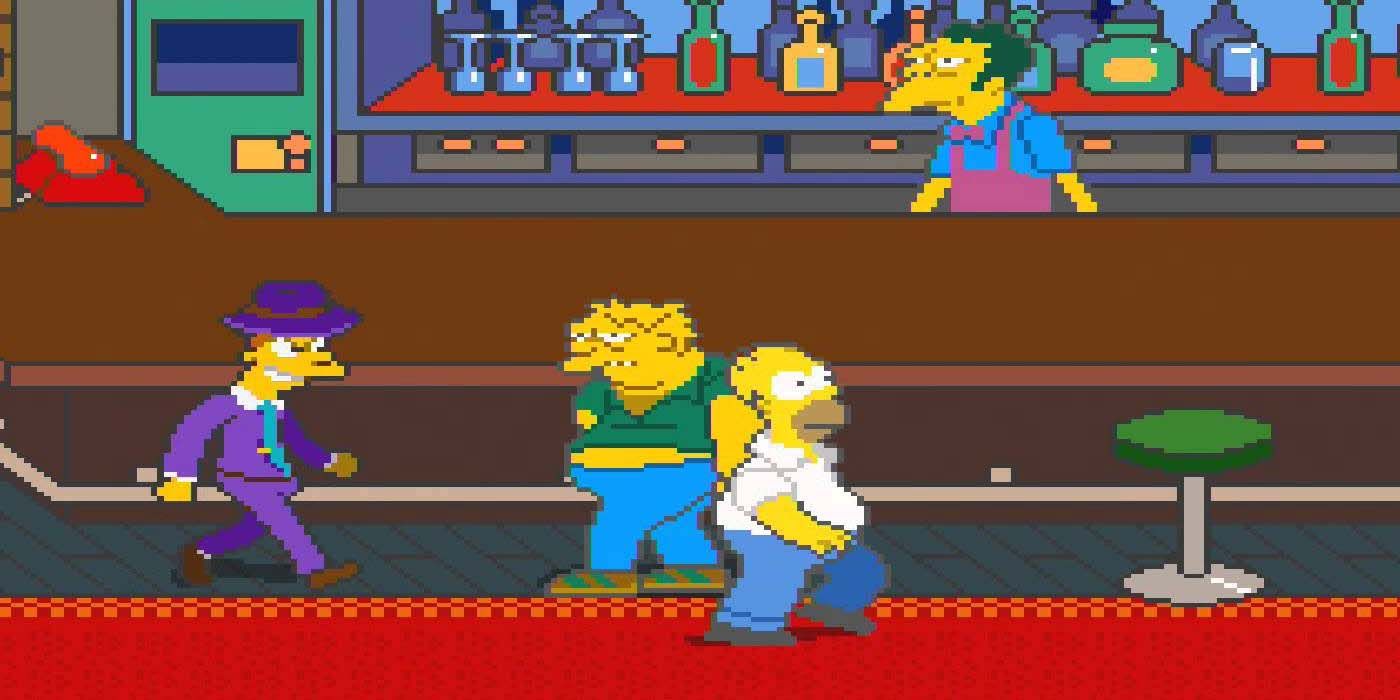 The Simpsons arcade game - Homer in Moe's bar