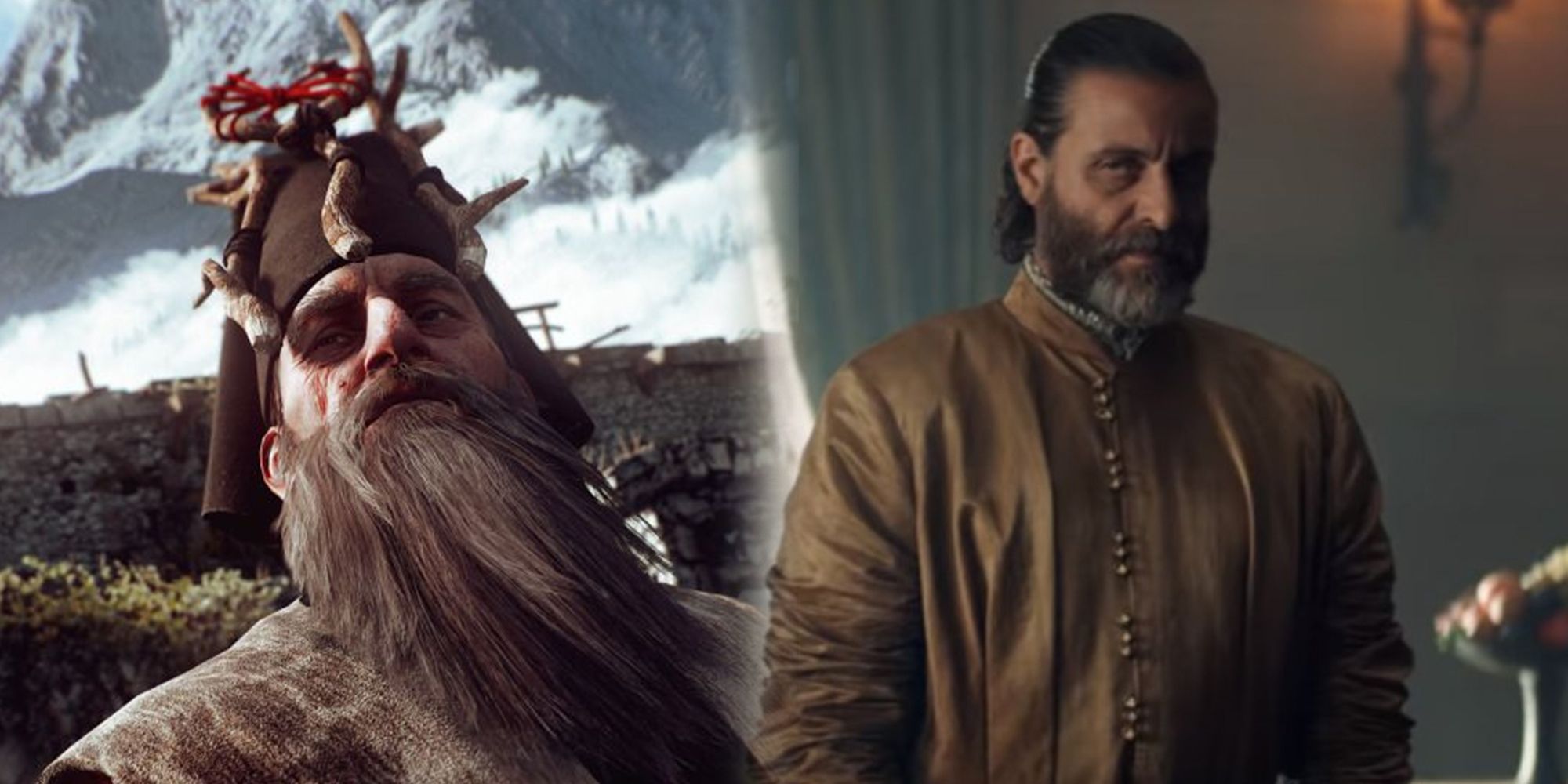 The Witcher - Moussack In The Witcher 3 Side By Side With A Frame Of Him In The Netflix Adaptation