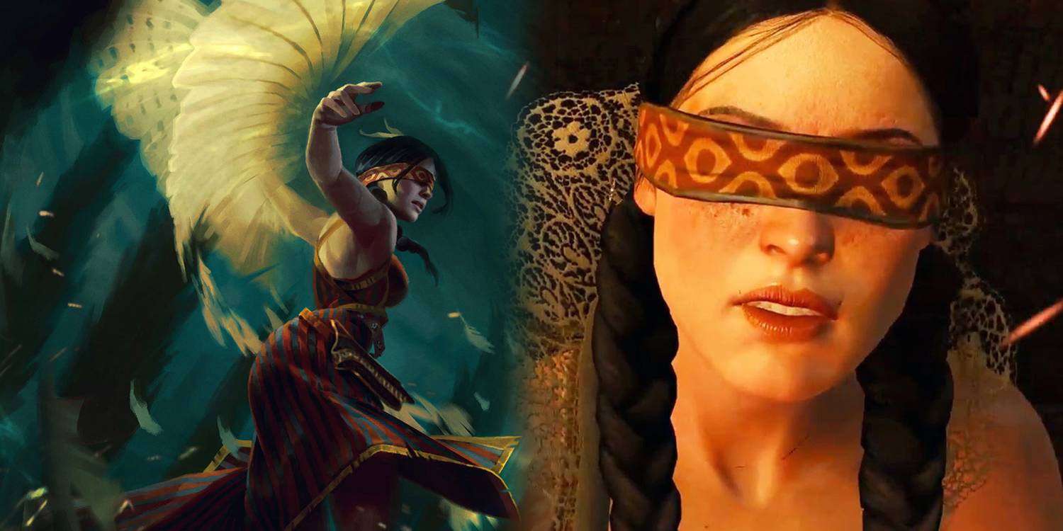 The-Witcher---Philippas-Gwent-Card-Art-Of-Her-Turning-Into-An-Owl-Side-By-Side-With-A-Frame-Of-Her-In-The-Witcher-3-Game.jpg (1500×750)