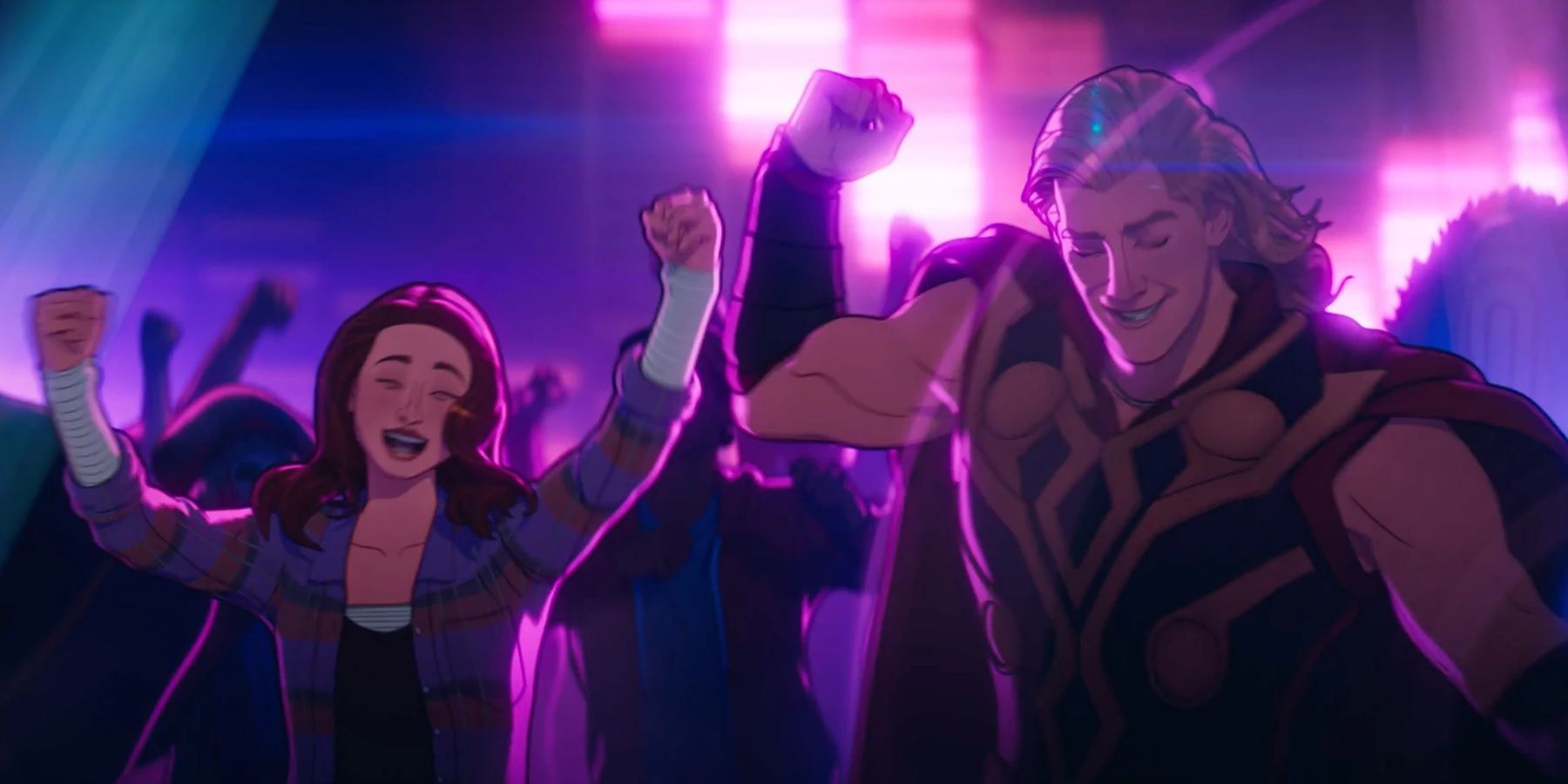 Thor and Jane partying in Marvel's What If