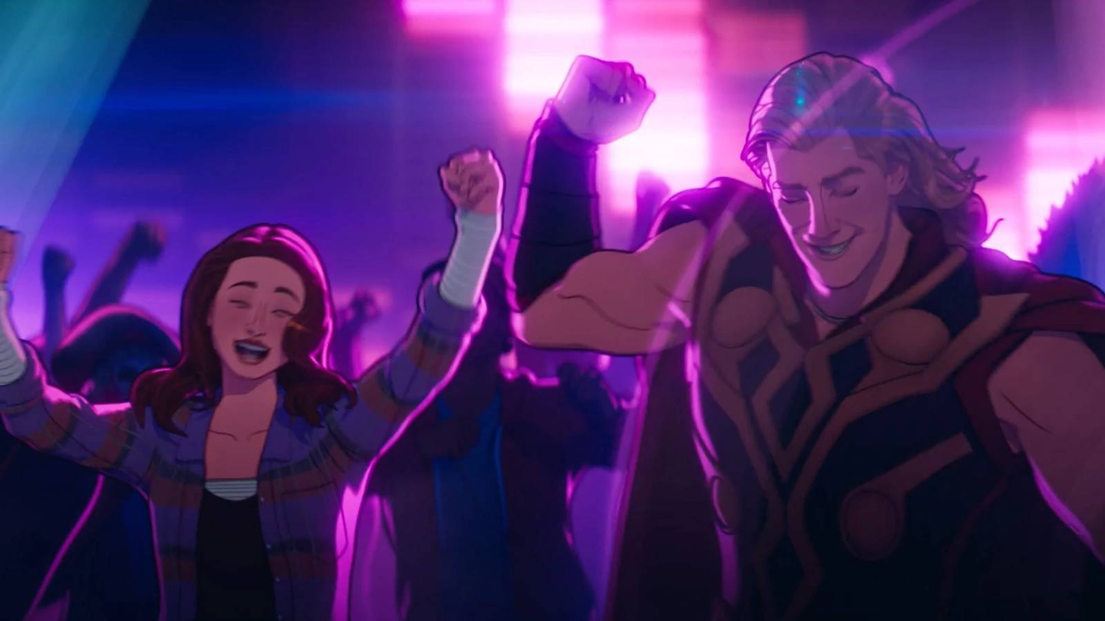 Thor and Jane partying in Marvel's What If