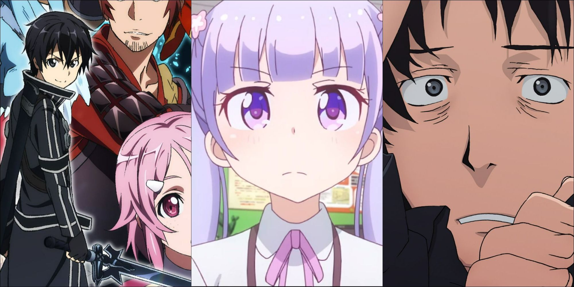 Characters from Sword Art Online, New Game!, and Welcome to the N.H.K.