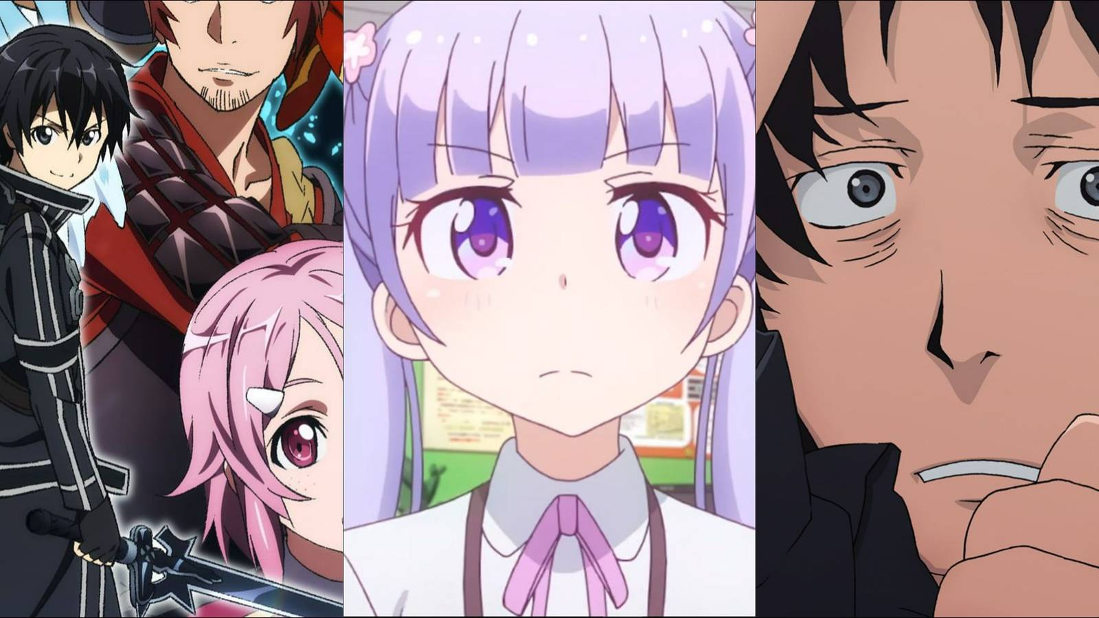 Characters from Sword Art Online, New Game!, and Welcome to the N.H.K.