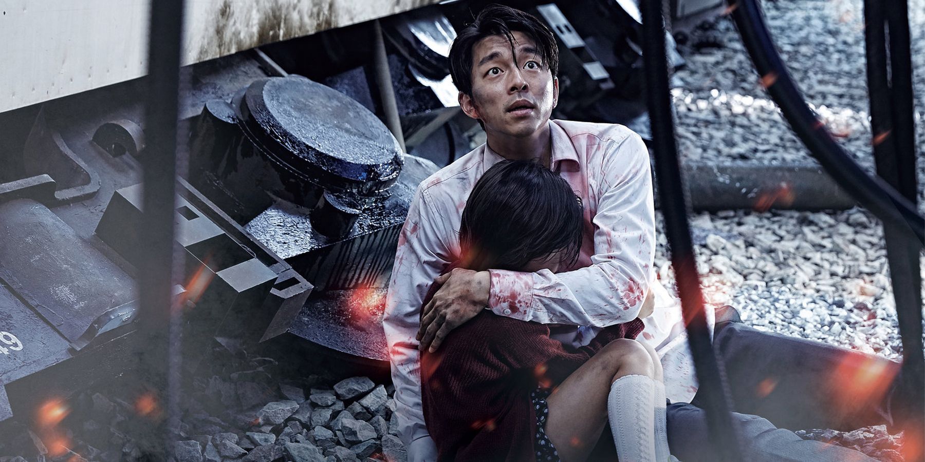 Train to Busan main character holding daughter