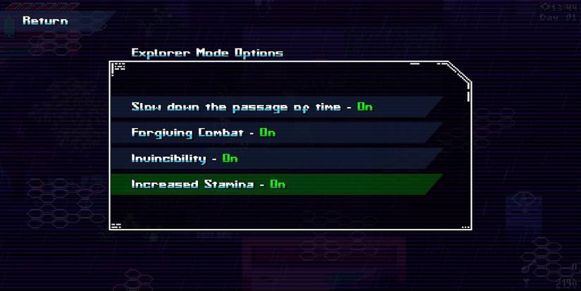 The accessibility options from Unsighted