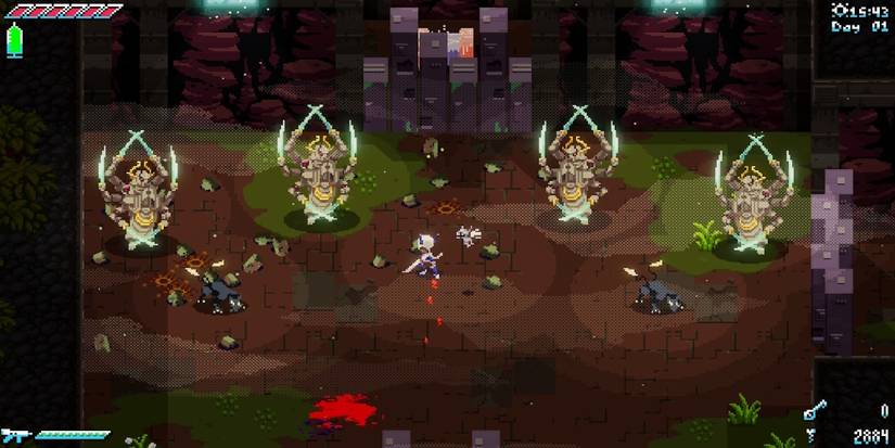 Fighting enemies in Unsighted