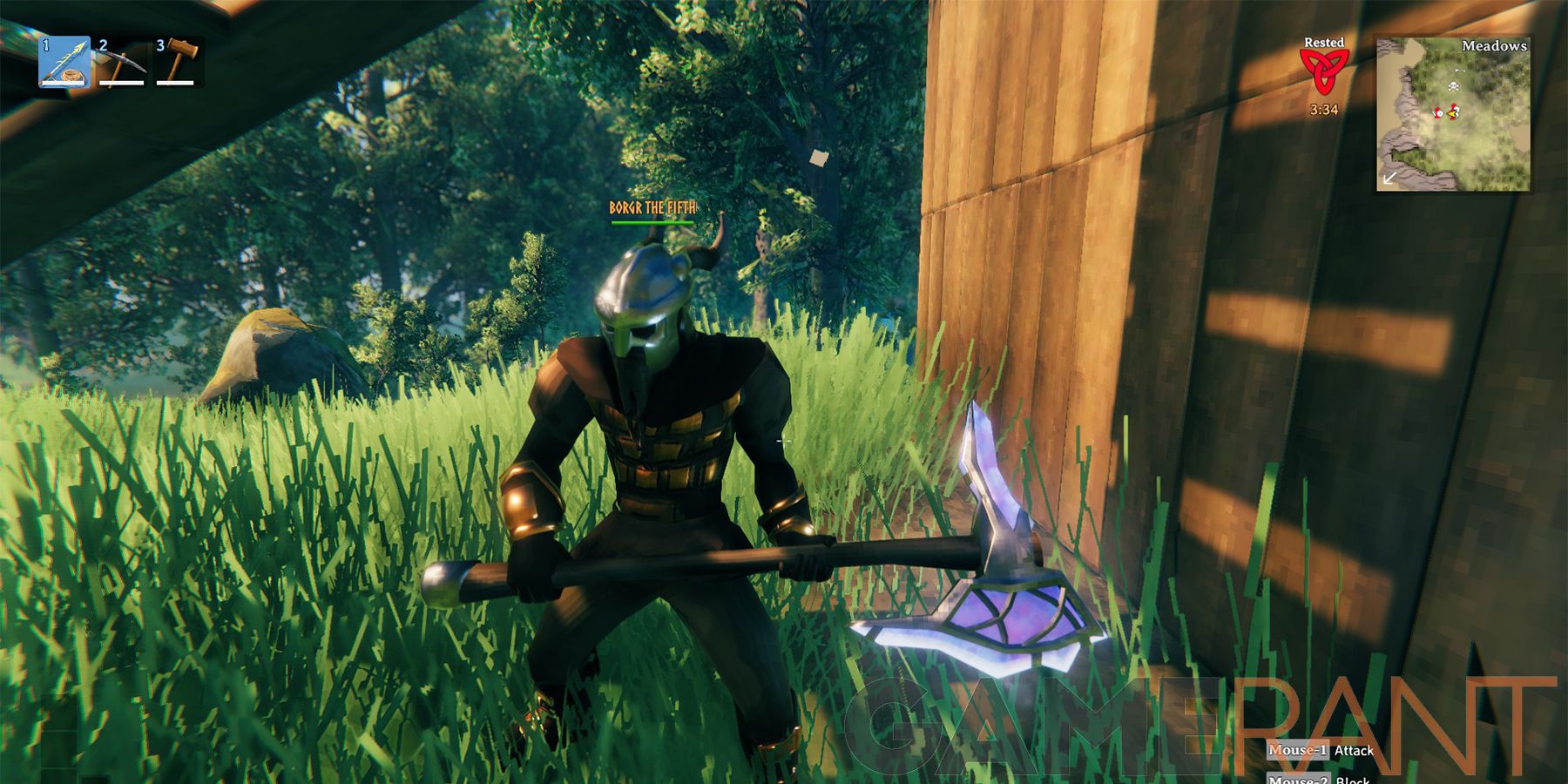 Valheim Crystal Battleaxe Holding Borgr Fifth