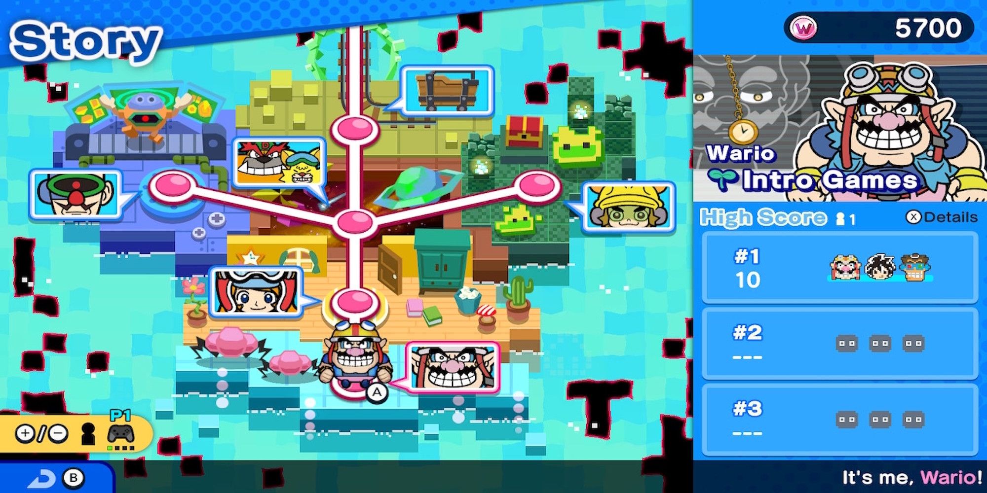 The world map from WarioWare: Get It Together