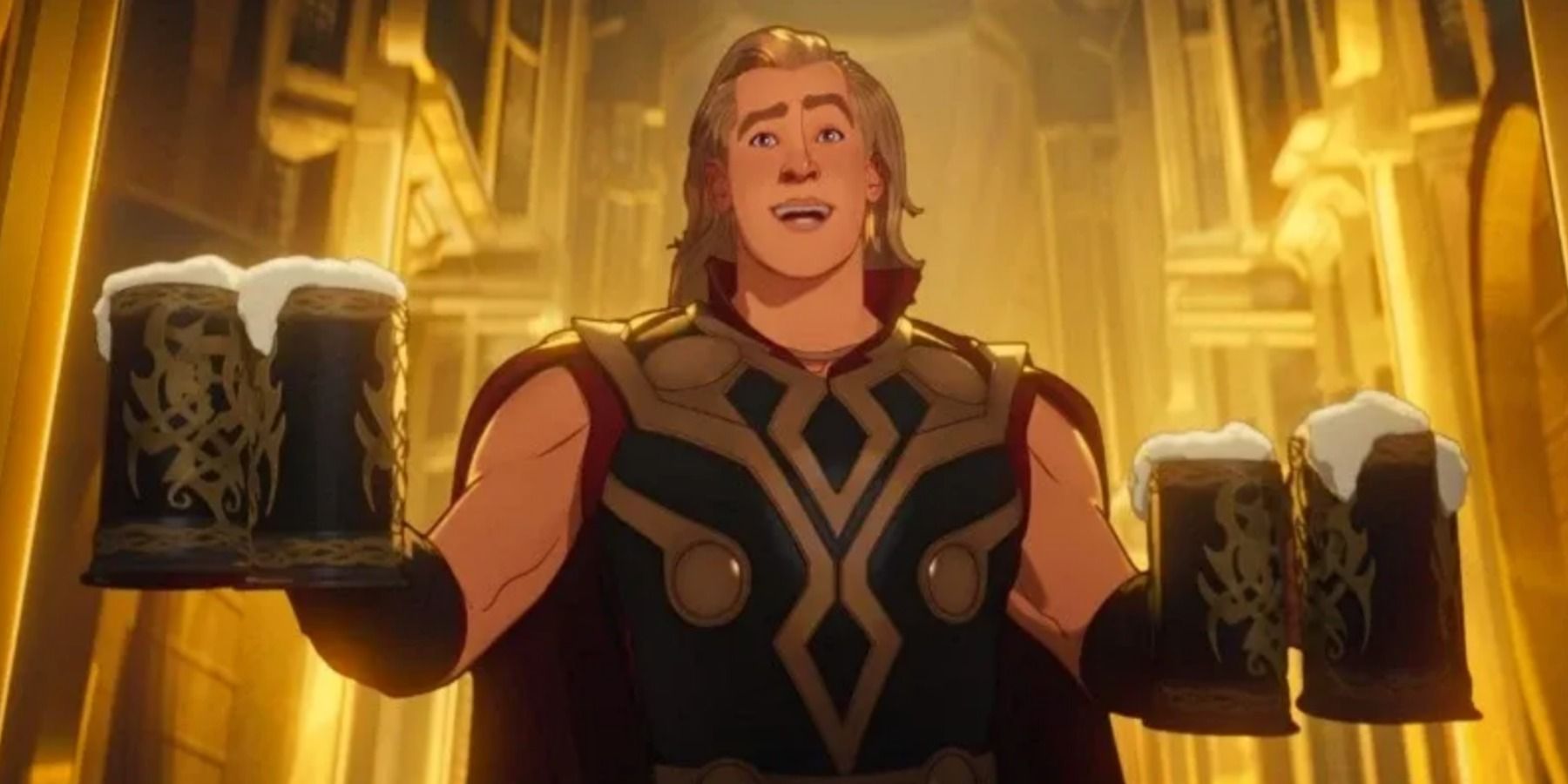 Thor carries four beer mugs in What If Episode 7