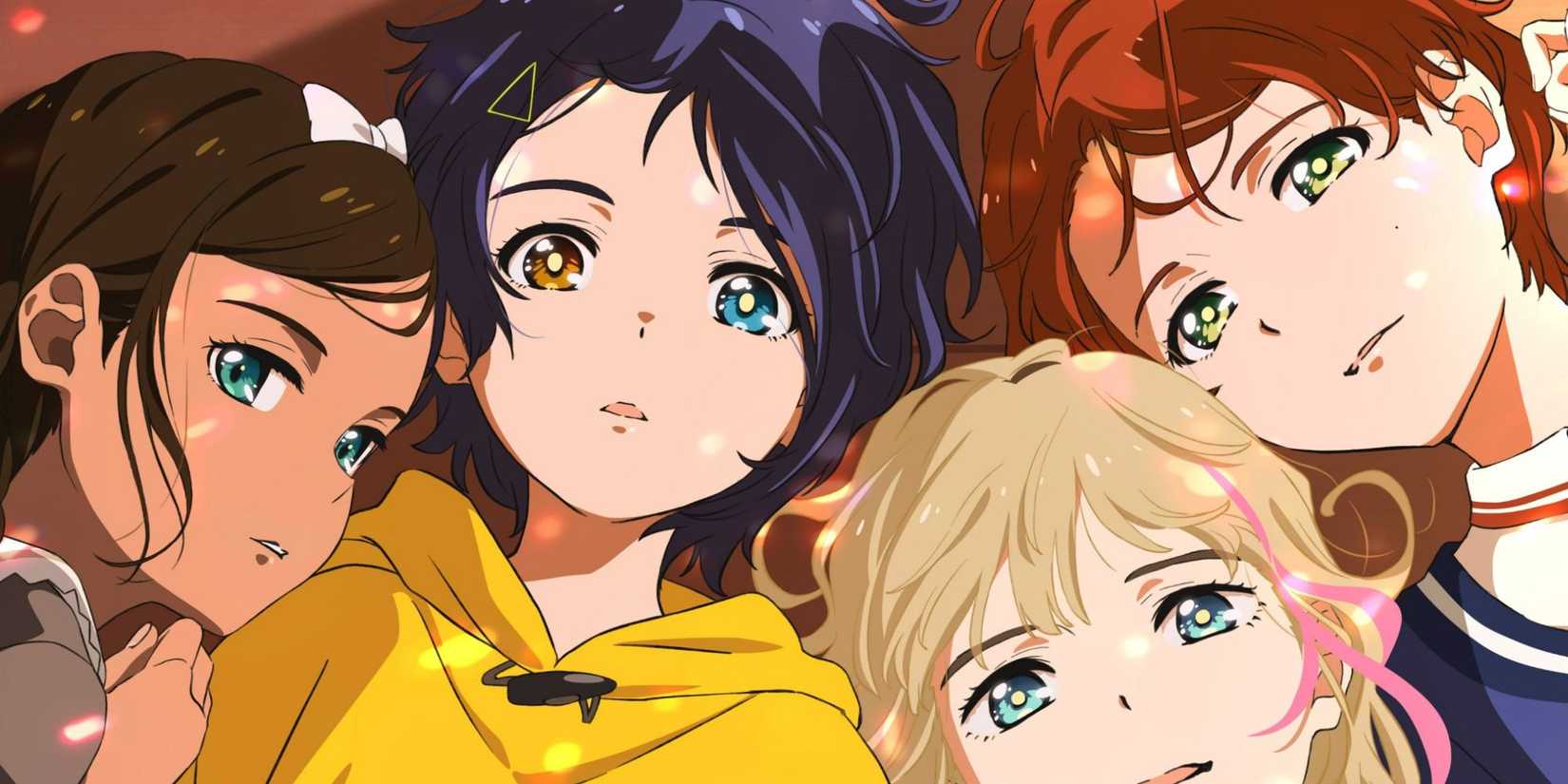 Four characters from Wonder Egg Priority