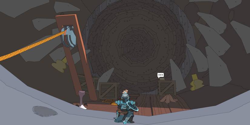 Sable sitting in stone worms mouth, rows of teeth behind her