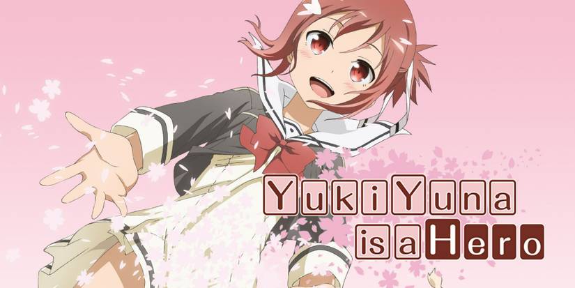 Yuki from Yuki Yuna Is A Hero throwing flower blossoms