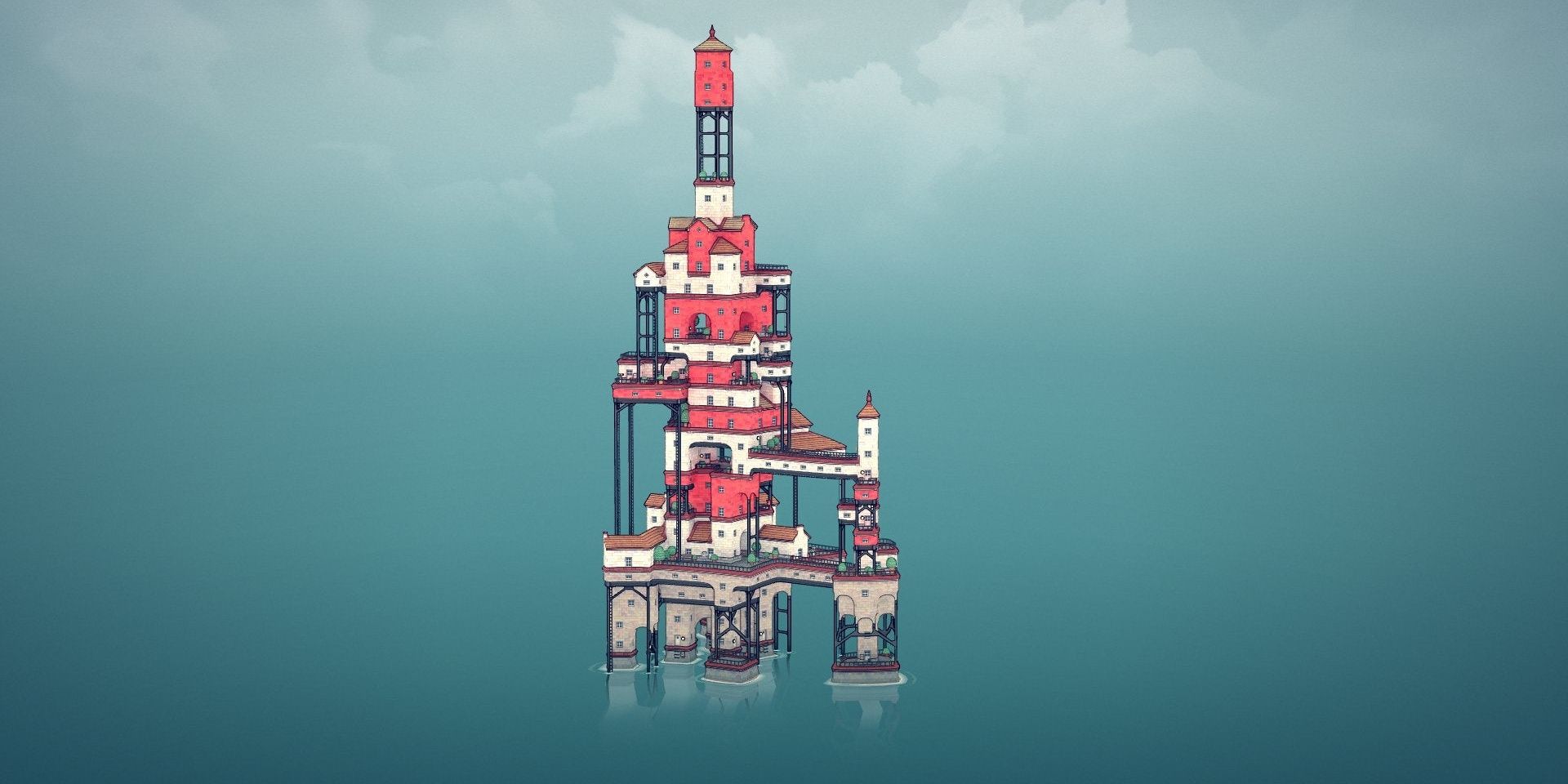 Lighthouse structure in Townscaper