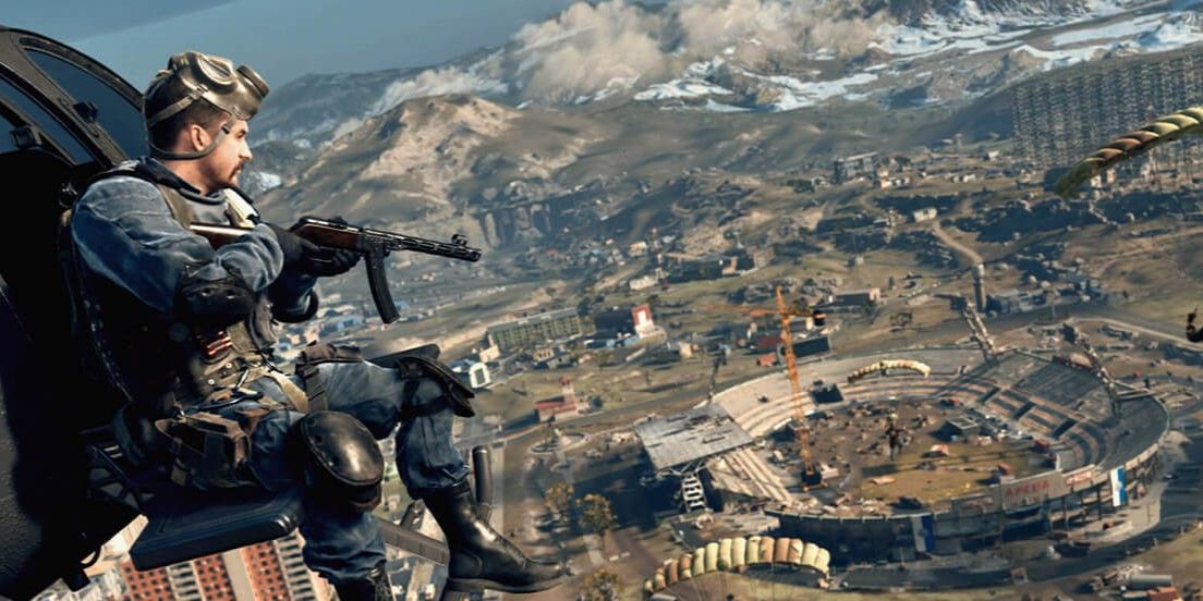 an operator riding a helicopter in Call Of Duty Warzone