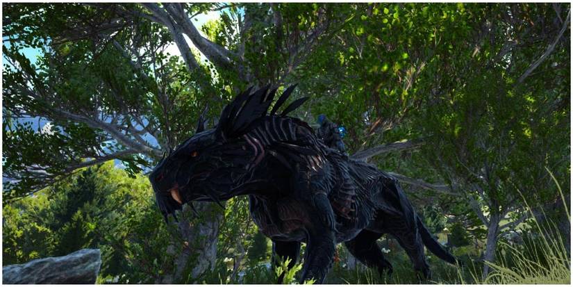 ark survival evolved player riding shadowmane