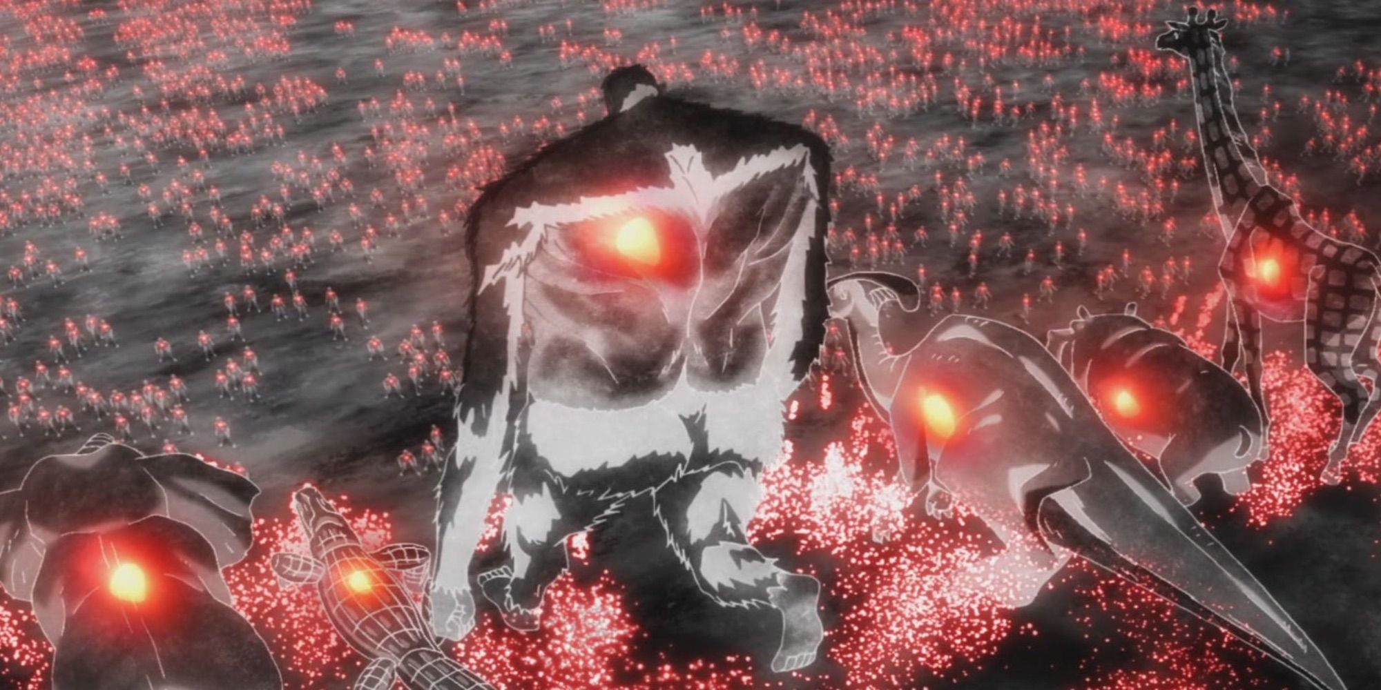 Attack on Titan Season 2 intro enemies swarm with beating hearts