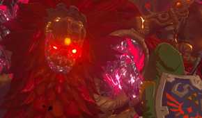 Link facing down calamity ganon