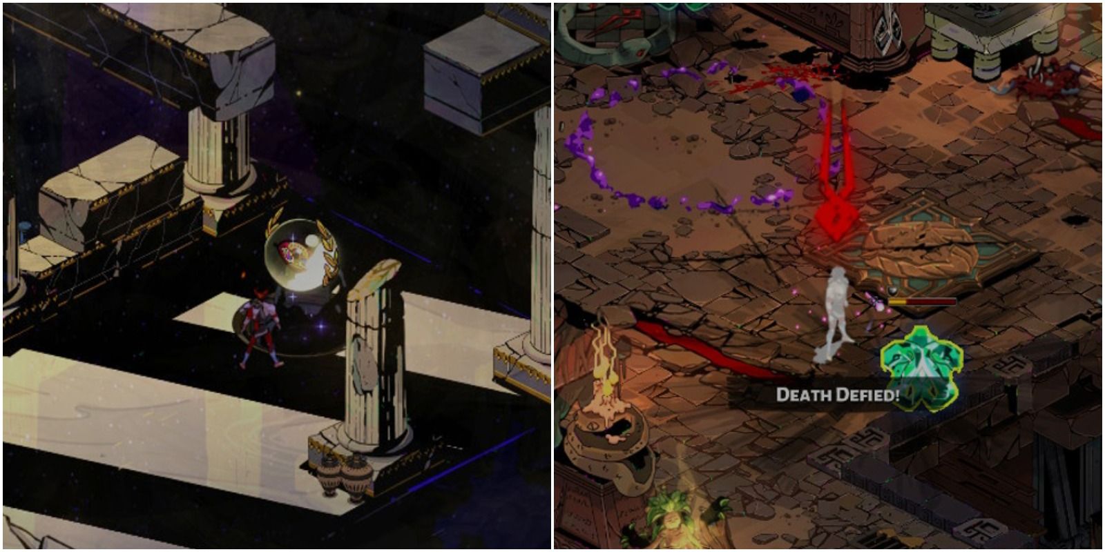left: Enshrouded preview, right: Zag using Death Defiance