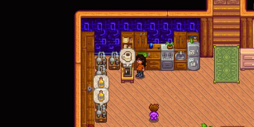 coffee maker in stardew valley farmhouse