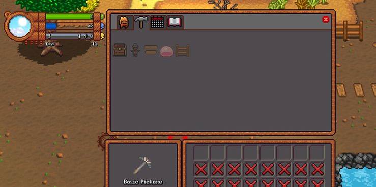 crafting menu in monster harvest