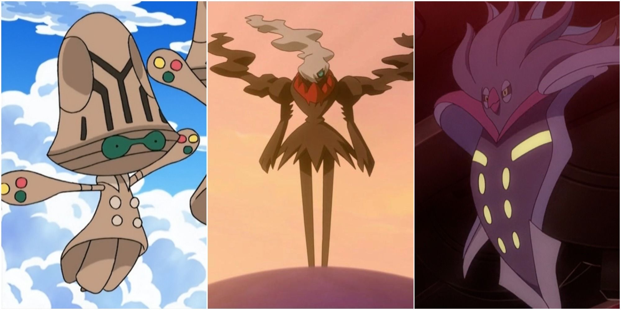 left to right: Beheeyem, Darkrai, Malamar