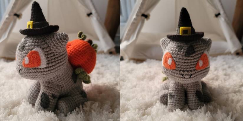crocheted spooky bulbasaur pokemon