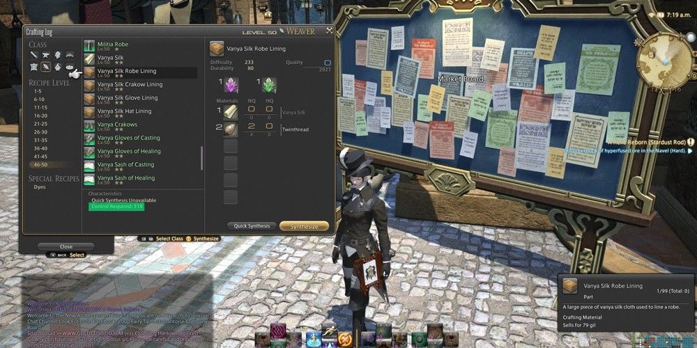 Au Ra in front of market board. 