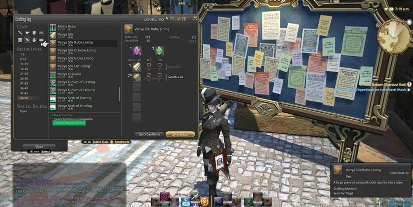 Au Ra in front of market board. 