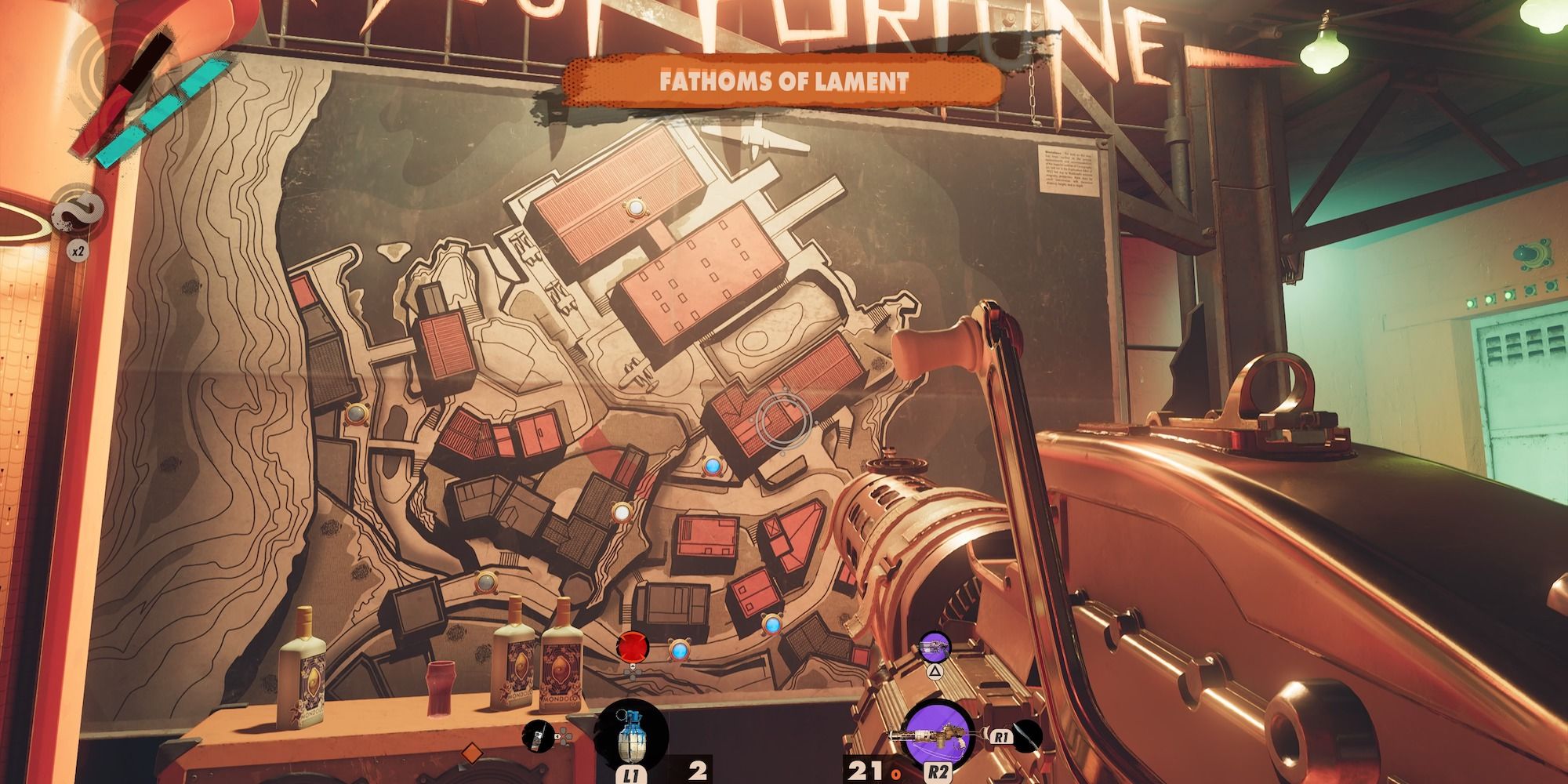 Deathloop Map That labels Prize Boxes For The Heritage Gun