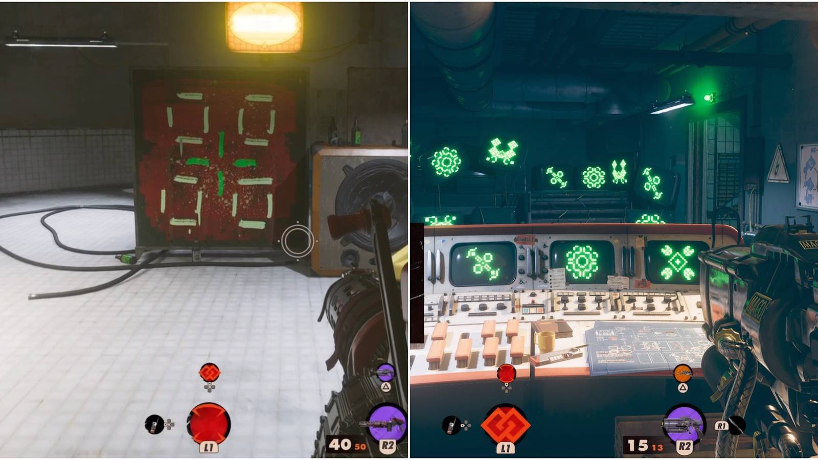 deathloop split image pictograms and casette tape puzzle