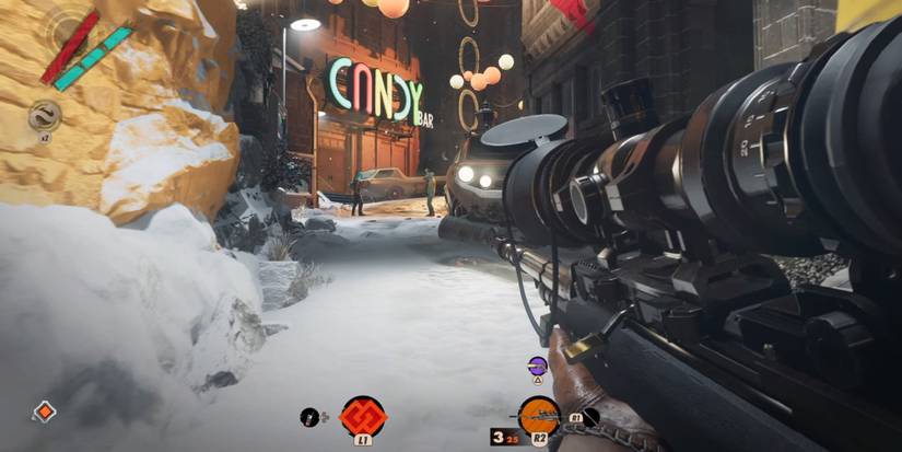 deathloop updaa at night with a sniper rifle