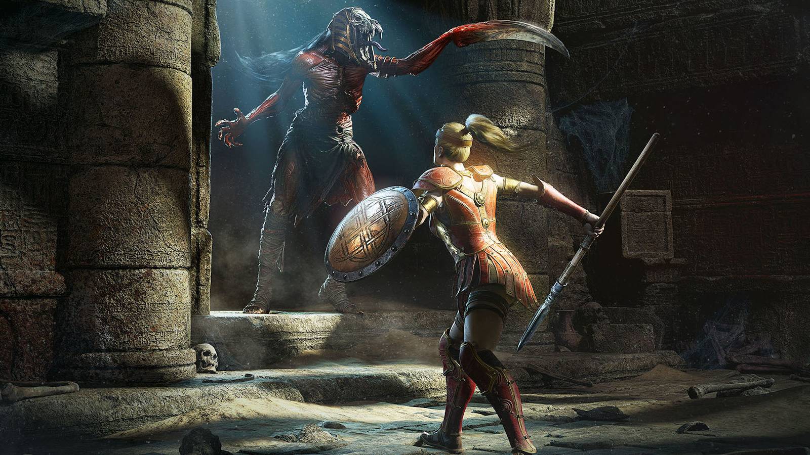 Diablo 2 Resurrected Artwork Of Amazon Taking On A Monster