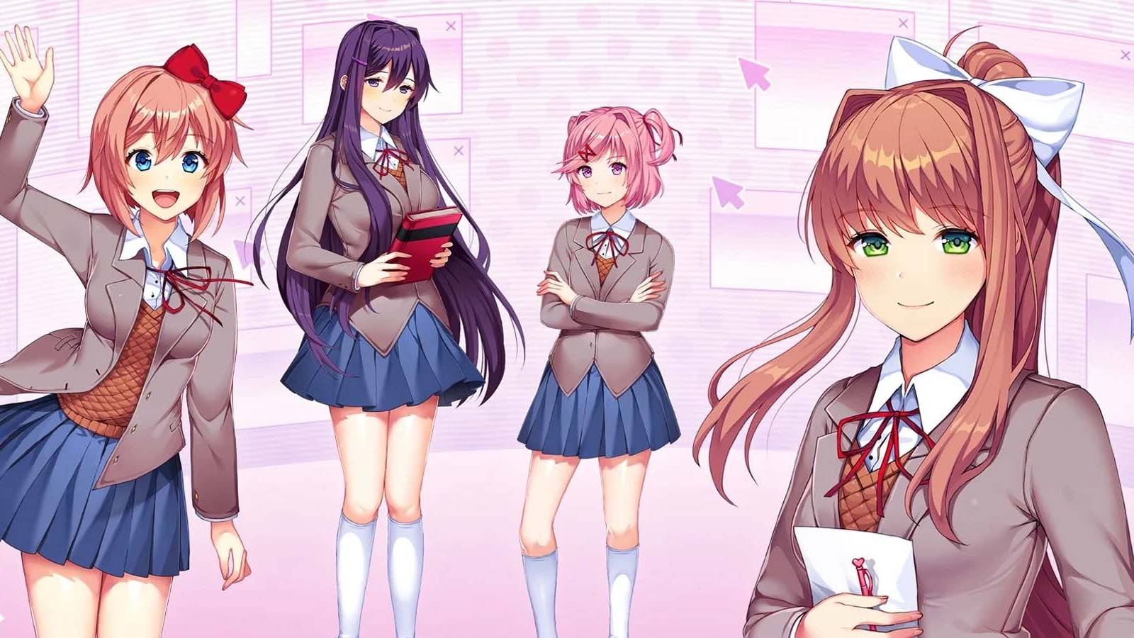 The girls in Doki Doki Literature Club