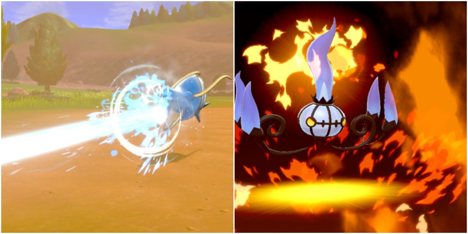 feature image pokemon burn status condition guide pokemon sword and shield chandelure using inferno and clawitzer using scald