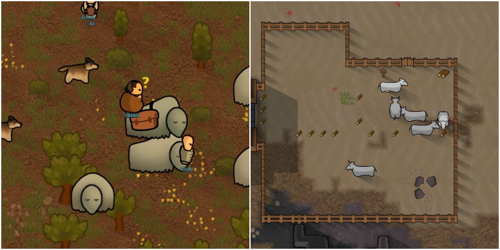 feature image rimworld guide for naming animals muffalo and cows in a pen