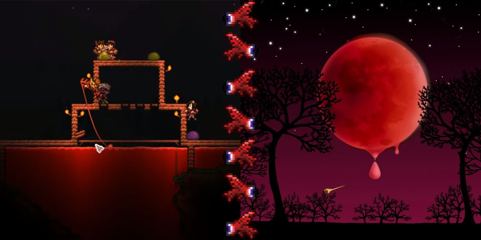 feature image terraria beat wandering eye fish guide player fishing during a blood moon and images of wandering eye fish