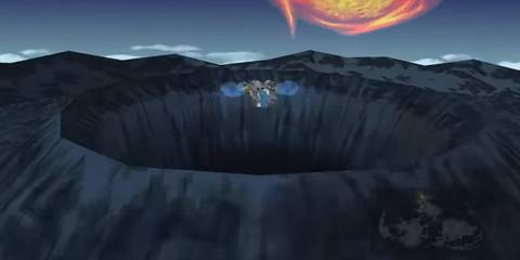 Flying Above The Northern Crater in Final Fantasy 7