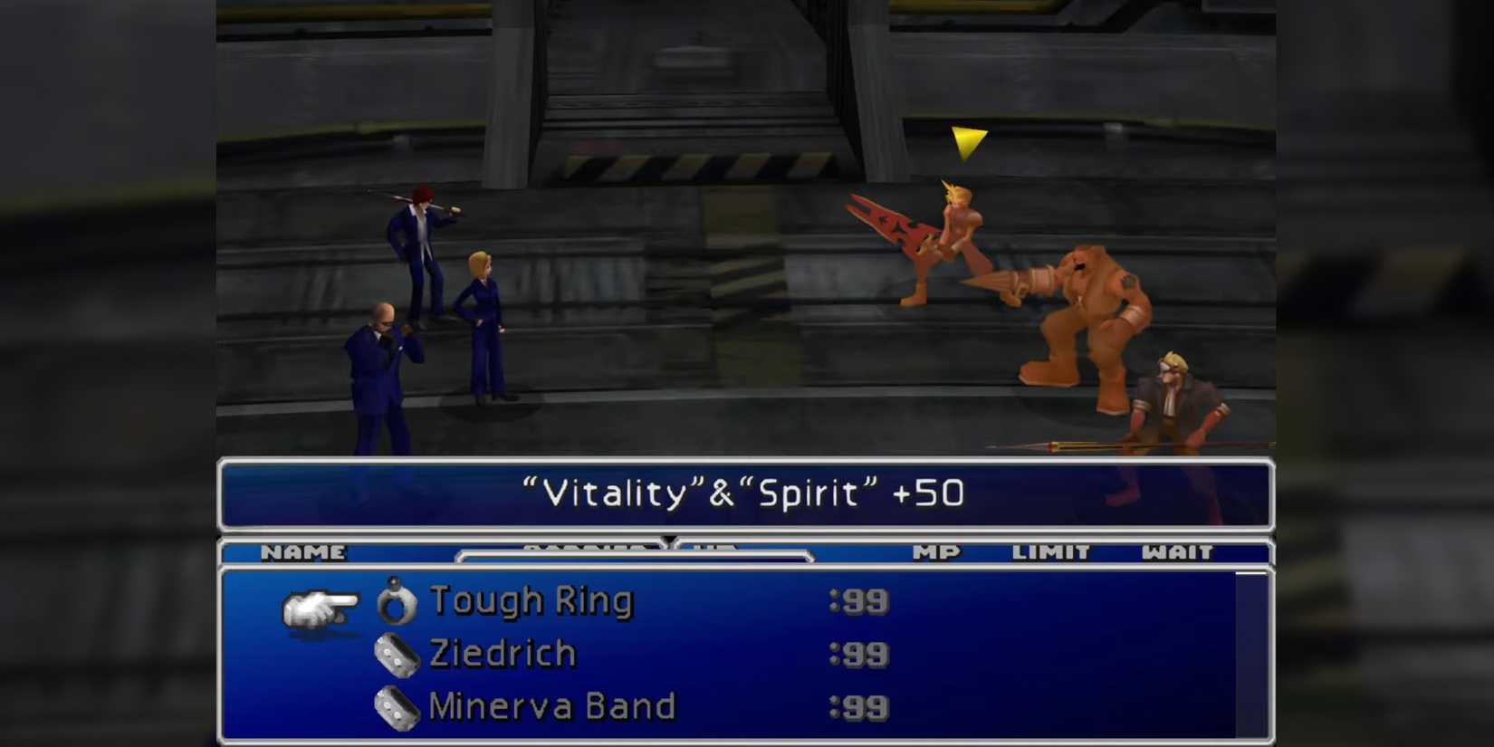 Fighting against the Turks in Final Fantasy 7