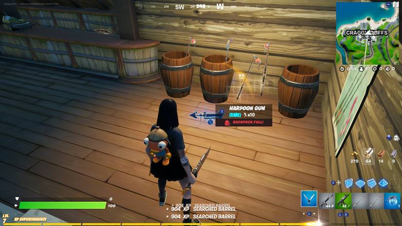 fortnite harpoon gun location barrel craggy cliffs