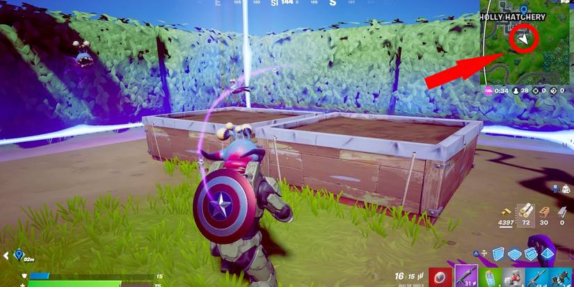 fortnite master chief captain america shield at alien area