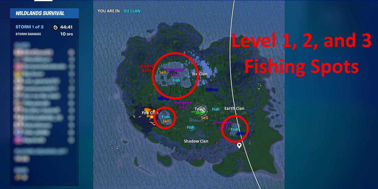 fortnite map wildlands survival catch 10 fish